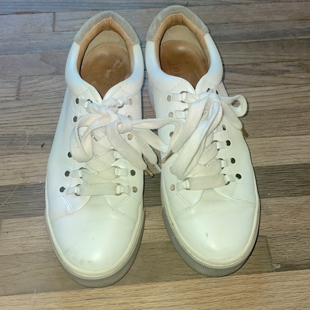 White Leather Joie Handan Sneakers Size 39 1/2